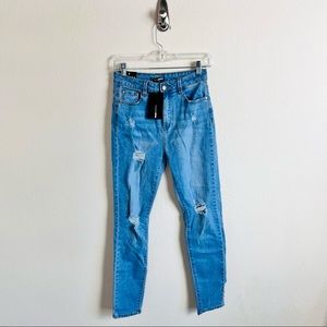NWT Light Blue Wash Distressed Hannah High Rise Skinny Jeans